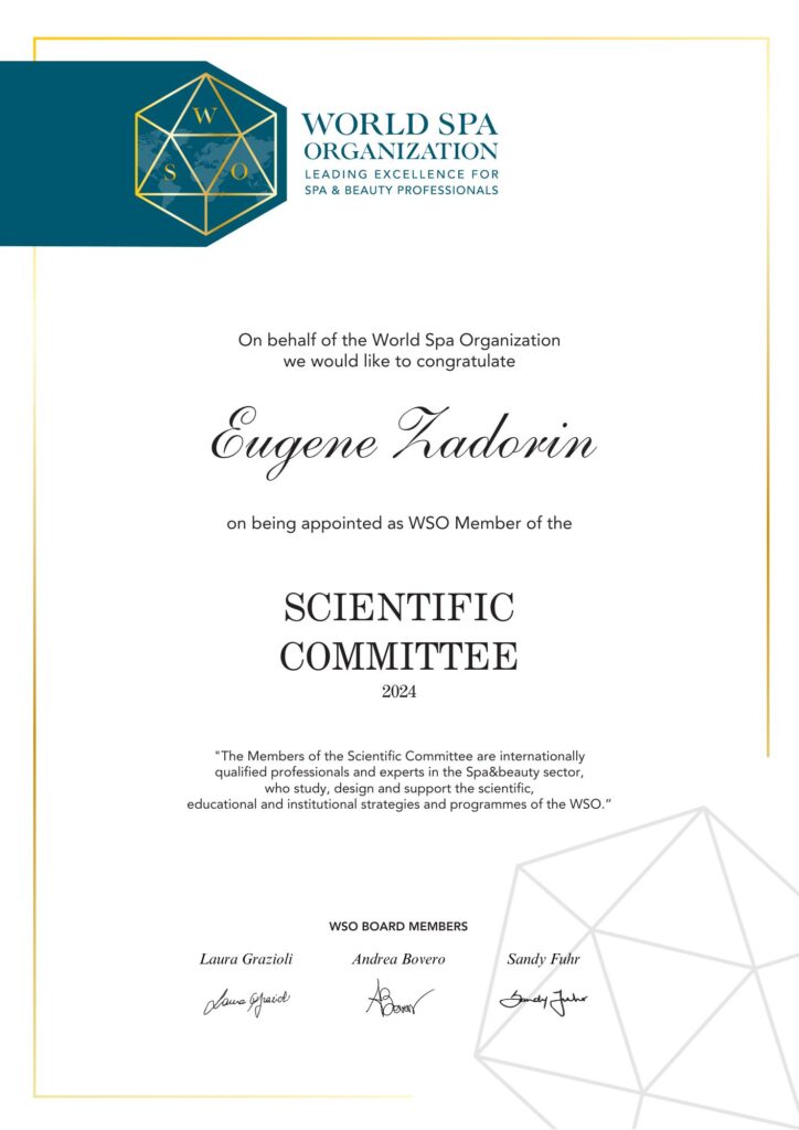دكتور. Eugene Zadorin - Member of the World Spa Organization Scientific Committee.